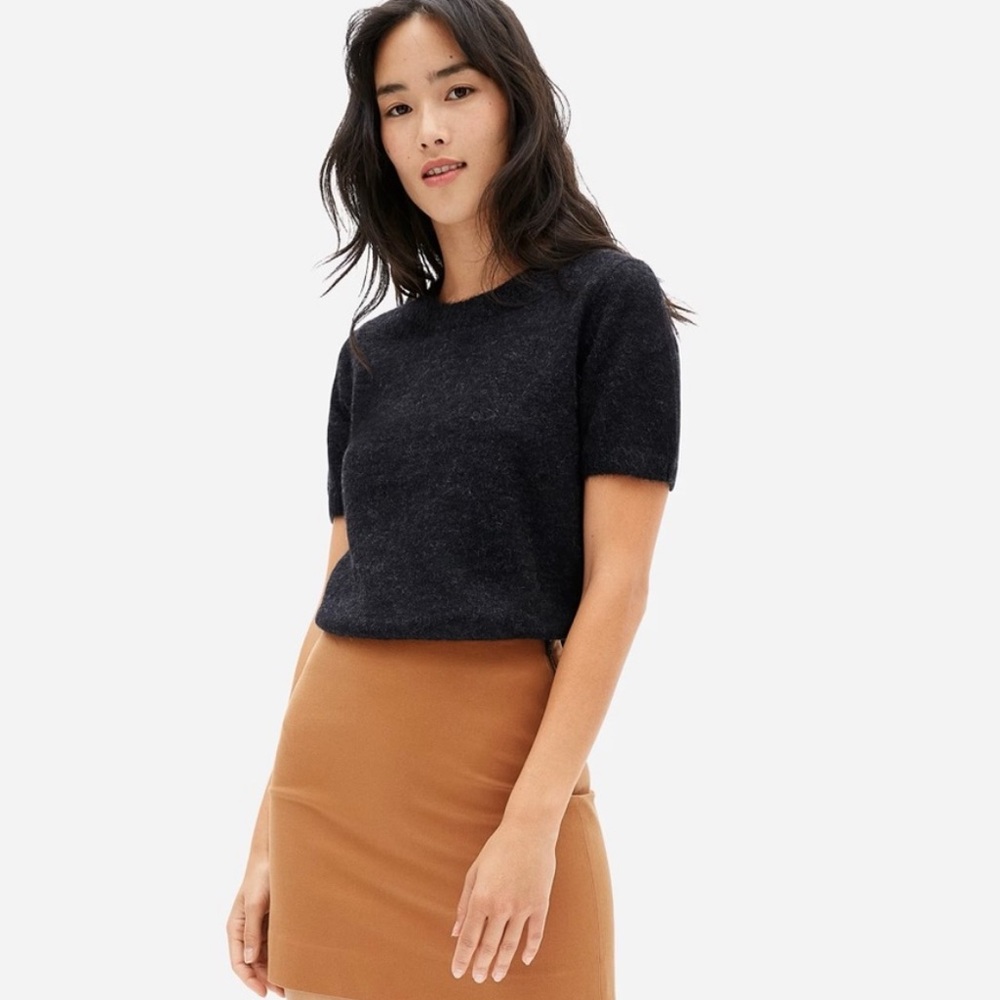 Everlane short sleeve alpaca sweater